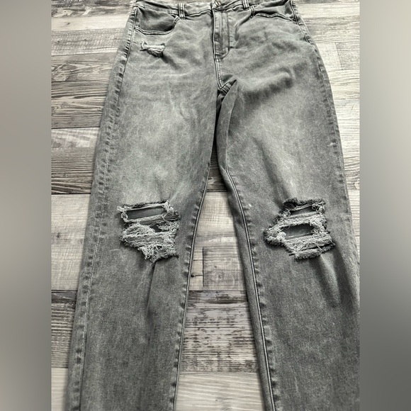 American Eagles Women Size 12 Regular Gray Curvy Highest Rise Jegging Distressed - Picture 11 of 12